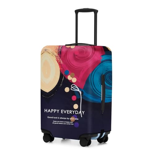 Adorila Gepäckabdeckungen für Koffer, TSA-geprüft, Reisekoffer-Schutz, passend für 66-71 cm Gepäck, waschbare Gepäckabdeckungen (L, Happy Everyday), Happy Everyday, L von Adorila