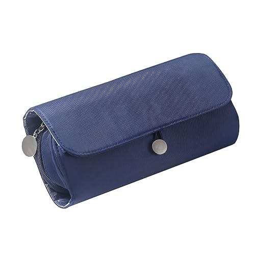 Professionelle Kosmetiktasche mit 12 Pinselhaltern, faltbar, Kosmetiktasche, marineblau von Adrosstoller