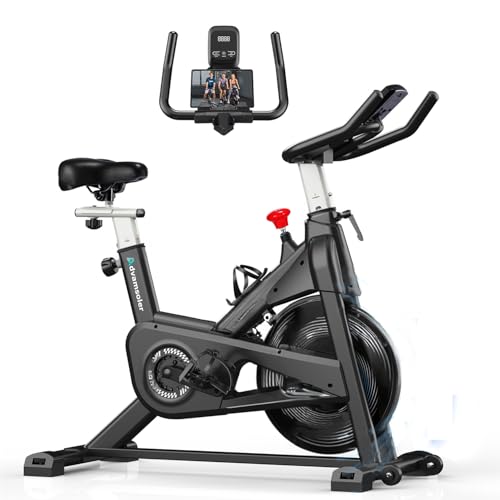 Advamsoler Heimtrainer Fahrrad, Ideal für Zuhause, leiser Ergometer mit LCD-Monitor und Tablet-Halter für unterhaltsame Workouts von Advamsoler