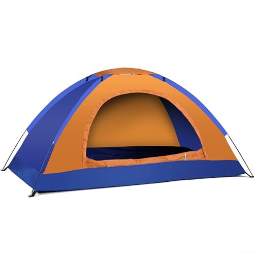 Advokingtap Outdoor-Campingzelt für 1–2 Personen, winddicht und wasserdicht, Doppeltür-Kuppelzelt, geeignet für Camping, Garten, Outdoor, Rucksackreisen (1 Person, Orange) von Advokingtap