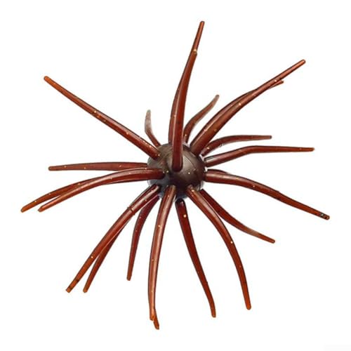 Strategic Lure Design 110 mm schwimmender weicher Köder PVC Seeigelwürmer mit einer Vielzahl von Grasröcken, 6# Flash Brown von Advokingtap