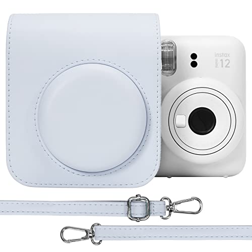 Aenllosi PU Leder Tasche Schutzhülle für Fujifilm Instax Mini 12/Mini 11 Sofortbildkamera Reisetasche mit Film Tasche und verstellbarem Schultergurt, Nur Tasche (Clay White) von Aenllosi