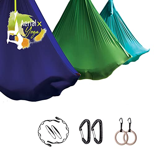 AerialX Aerial Yogatuch - Yoga Fitness Set Indigo-Blau | GS geprüfte Yoga Hängematte inkl. Turnringe für Yoga Pilates und Gymnastik | Germany Nur für Erwachsene AerialX Aerial Yogatuch - Yoga Fitness Set Indigo-Blau | GS geprüfte Yoga Hängematte inkl. Turnringe für Yoga Pilates und Gymnastik | Germany Nur für Erwachsene von AerialX