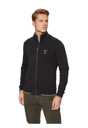 Aeronautica Militare Sweatshirt mit Reißverschluss, 242FE1956F459, Schwarz von Aeronautica Militare