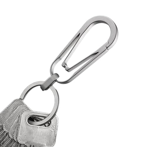 Aeutwekm Schlüsselanhänger-Clip – Schlüsselanhänger aus Titanlegierung, leichter Titan-Karabiner, tragbare Schlüsselanhänger, Ringe, Schnallen für den Innen- und Außenbereich von Aeutwekm