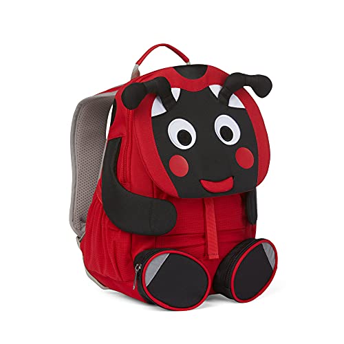 Affenzahn Großer Freund Kindergartenrucksack mit Marienkäfer-Motiv aus Recyceltem Material in der Farbe Rot-Schwarz, Maße: 20cm x 12cm x 31cm, AFZ-FAL-002-009 von Affenzahn