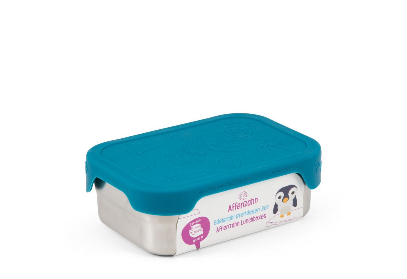 Affenzahn Trinkflasche Edelstahl Brotdosen-Set Hai, 2 Stück, Brotbox, Edelstahldose, Lunchbox Affenzahn Trinkflasche Edelstahl Brotdosen-Set Hai, 2 Stück, Brotbox, Edelstahldose, Lunchbox von Affenzahn
