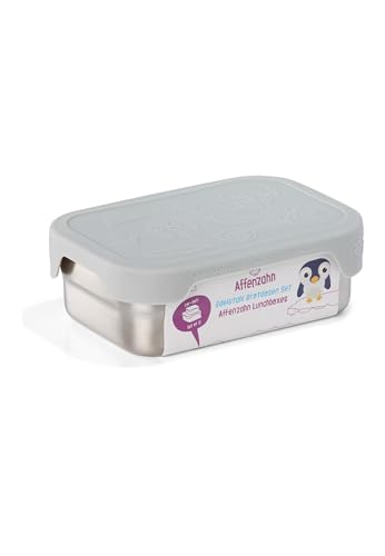 Affenzahn Edelstahl Brotdosen Set inkl. Snack-Box Silikon-Deckel BPA-frei Spülmaschinenfest Koala - Grau von Affenzahn