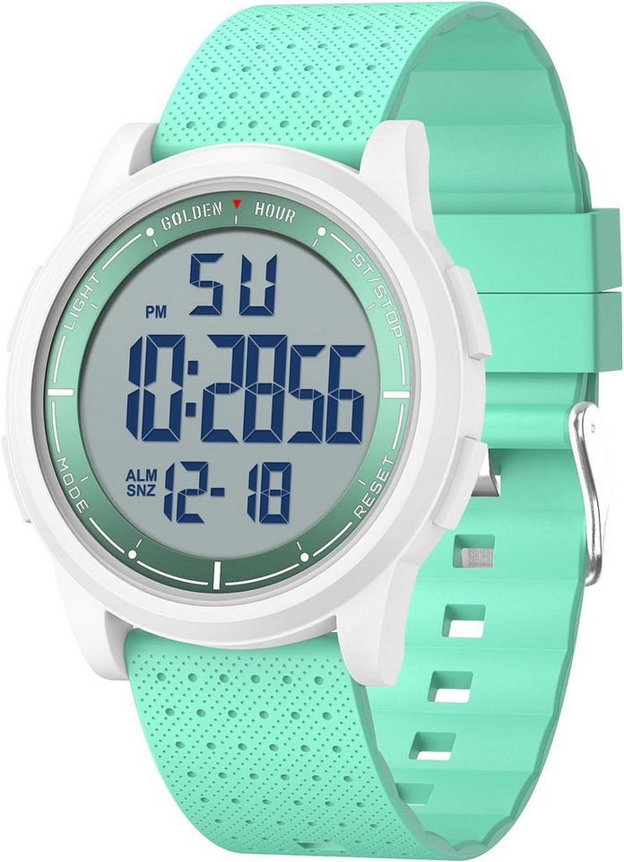 Affute für Herren & Damen Minimalistisch Sport Watch, mi t5ATM Schwimmen Digital wasserdichte Ultra-Dünne Weitwinkel-Display von Affute