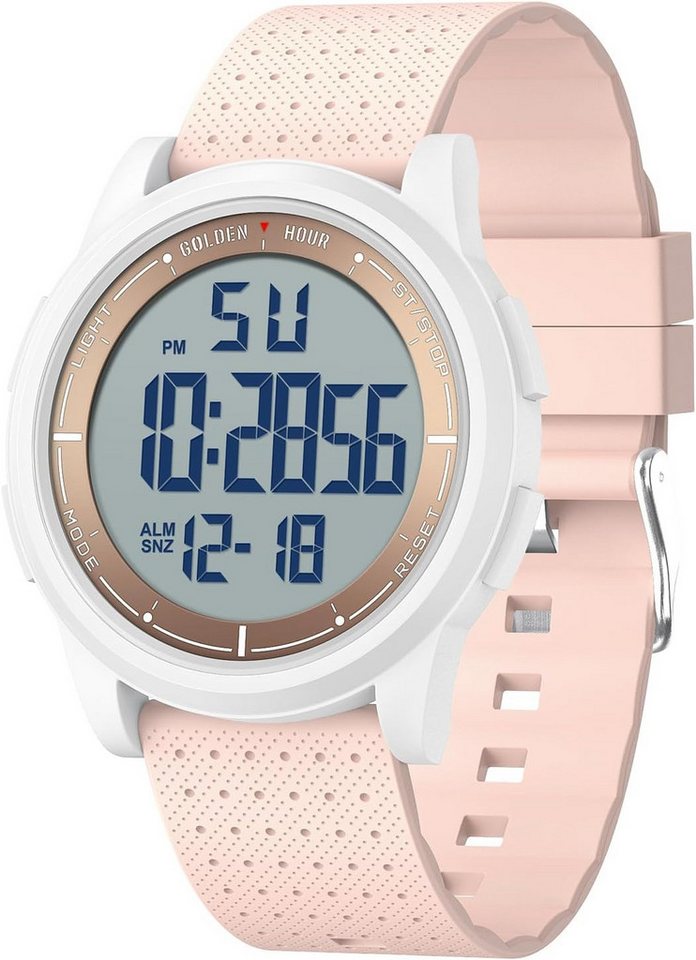 Affute für Herren & Damen Minimalistisch Sport Watch, mi t5ATM Schwimmen Digital wasserdichte Ultra-Dünne Weitwinkel-Display von Affute