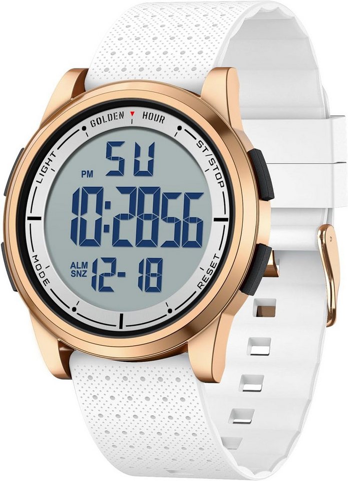 Affute für Herren & Damen Minimalistisch Sport Watch, mi t5ATM Schwimmen Digital wasserdichte Ultra-Dünne Weitwinkel-Display von Affute