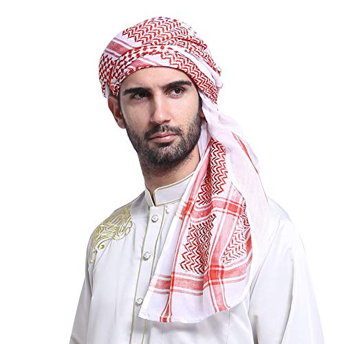AfinderDE Herren Männer Jungen Muslim Schal Kopftuch Turban Bandana Atmungsaktives Weiches Muslimisches Hijab Stirnband Arabischer Kopfbedeckung von AfinderDE
