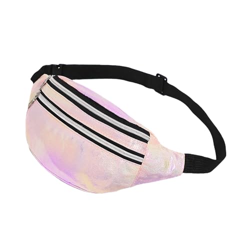 AfitLulu Holographische Bauchtasche Damen Sport Gürteltasche Herren, Hüfttaschen Damen Laufgürtel Handy Wasserdicht Fanny Pack mit 2 Reißverschlusstaschen und Verstellbarem Gurt für Outdoor (Rosa) AfitLulu Holographische Bauchtasche Damen Sport Gürteltasche Herren, Hüfttaschen Damen Laufgürtel Handy Wasserdicht Fanny Pack mit 2 Reißverschlusstaschen und Verstellbarem Gurt für Outdoor (Rosa) von AfitLulu