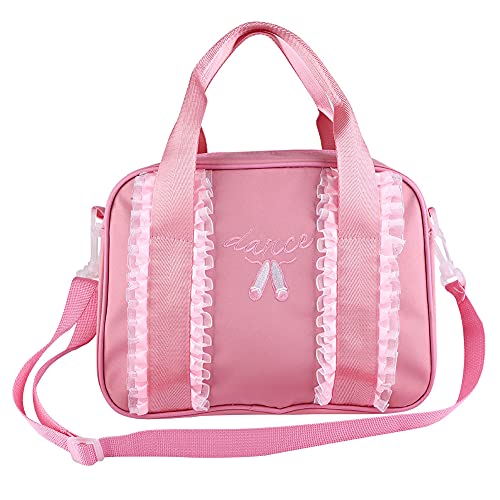 Agatige Mädchen-Balletttasche, Kinder-Duffle-Tasche, Tanzhandtasche, süße Einzelschulter, Sporttasche mit Reißverschluss, Sporttasche(Rosa) von Agatige