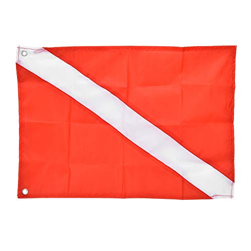 Agatige Taucher-Down-Flagge, Taucher-Flagge, Sicherheitssignal, Bootsflagge, Markierung für Tauchen, Schnorcheln, Unterwasser-Sportboot (rot, weiß)(50 * 60cm) von Agatige