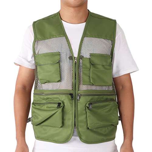 Mesh Angelweste, Männer Langlebige Atmungsaktive Jacke Multi Pocket Sommerweste Fotografie Reise Wanderweste für Outdoor Arbeiten Safari Angeln Reisen Mesh Angelweste, Männer Langlebige Atmungsaktive Jacke Multi Pocket Sommerweste Fotografie Reise Wanderweste für Outdoor Arbeiten Safari Angeln Reisen von Agatige