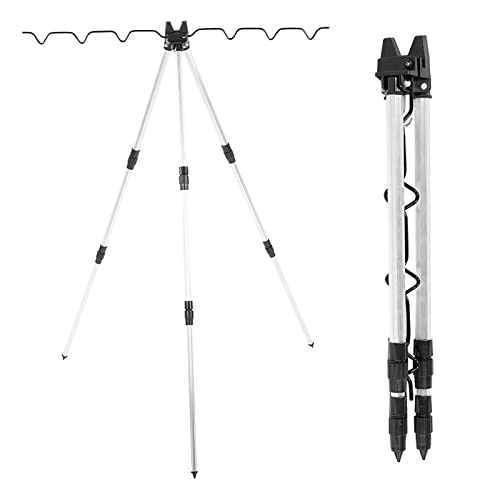 Seefischerei-Stativ, Multifunktionales Rutenstativ Für Den Außenbereich, Seefischerei-Stützständer, Universelles Teleskop-Dreieck, Zusammenklappbares Stativ, Seeangel-Stangenhalterung Zum Angeln von Agatige