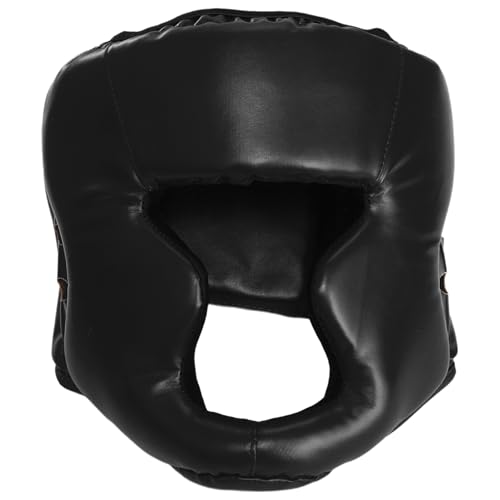 Agoky Kampfsport Helm Boxen Kopfschutz Boxing Headgear Kickboxen Boxhelm Kampfsport Kopfbedeckung für Muay Thai Karate Kickboxing Schwarz L One Size von Agoky