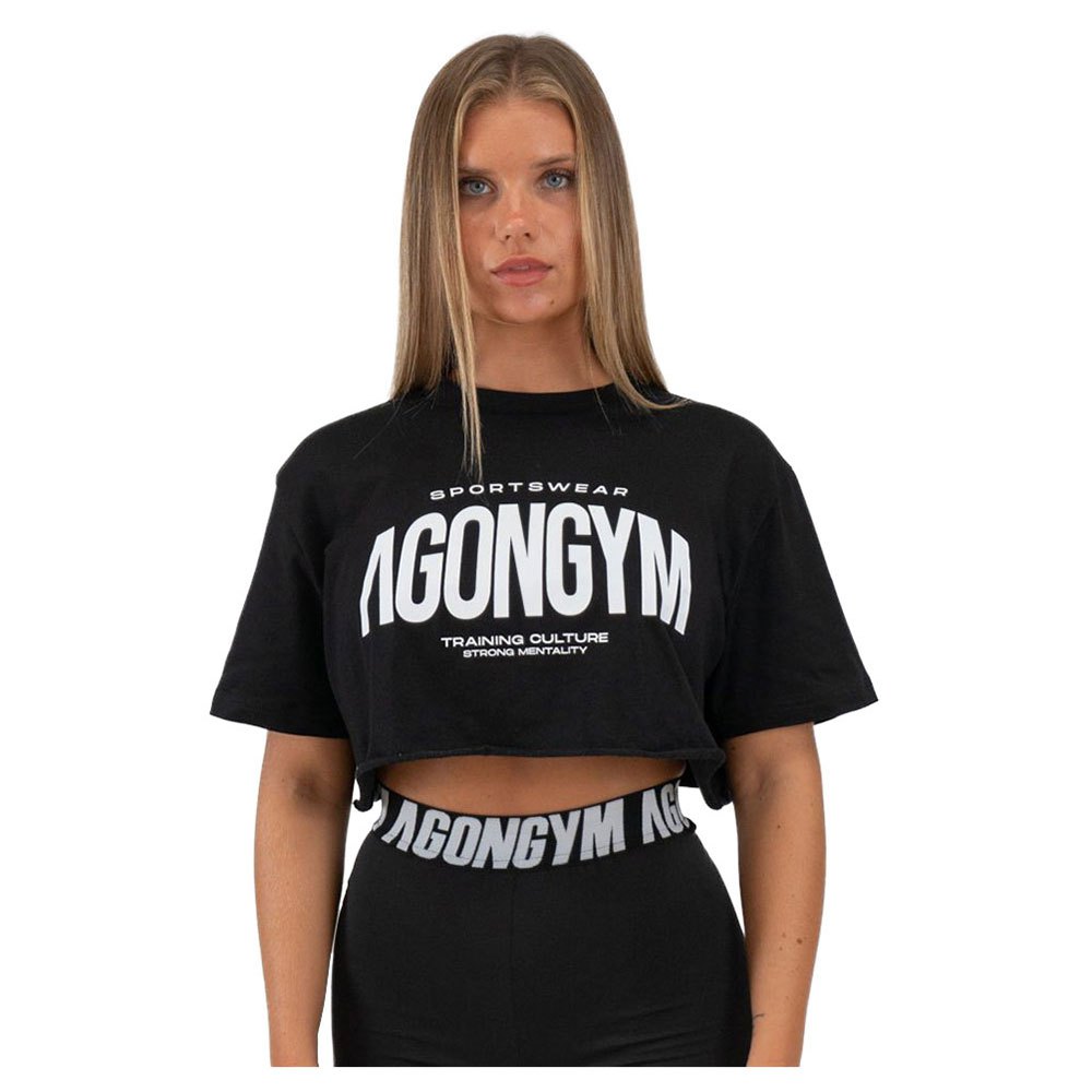 Agongym Training Culture Crop Short Sleeve T-shirt Schwarz XS Frau von Agongym
