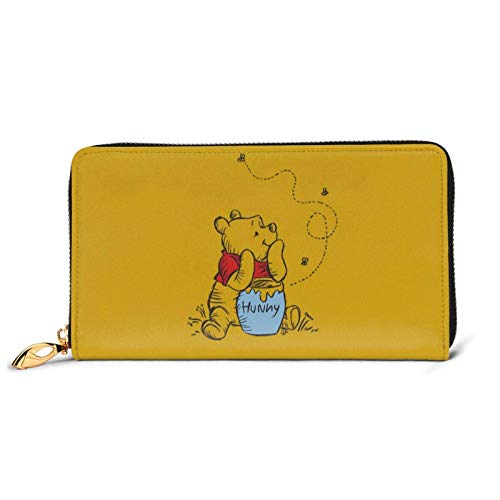 Ahdyr Mode Handtasche Reißverschluss Brieftasche Winnie Pooh Leder Lange Brieftasche Herren Frauen mit Reißverschluss große Kapazität Clutch Modedruck Leder Geldbörse von Ahdyr