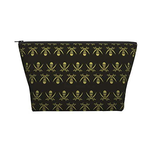 Tragbare Kosmetiktasche Retro Piratenschädel Hipster Make-up Tasche Reise Kulturtasche für Mädchen Frauen Tragbare Kosmetiktasche Retro Piratenschädel Hipster Make-up Tasche Reise Kulturtasche für Mädchen Frauen von Ahdyr