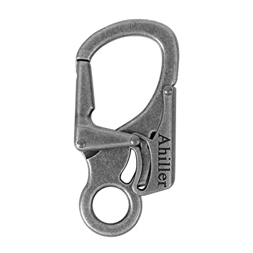 Karabiner, doppelte Verriegelung, 3-Zoll-Legierung kleinen Karabiner für Outdoor-Klettern, Wandern, Camping, Schlüsselanhänger Stil Karabinerhaken [Dunklelegierung-1P] von Ahiller