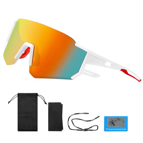 AiQInu Sportbrille Fahrradbrille Damen/Herren, Leichte Polarisiert Sonnenbrille mit UV-Schutz, Großer Sichtfeld & Perfekte Passform für Outdooraktivitäten Wie Radfahren Ski Fischen Laufen AiQInu Sportbrille Fahrradbrille Damen/Herren, Leichte Polarisiert Sonnenbrille mit UV-Schutz, Großer Sichtfeld & Perfekte Passform für Outdooraktivitäten Wie Radfahren Ski Fischen Laufen von AiQInu