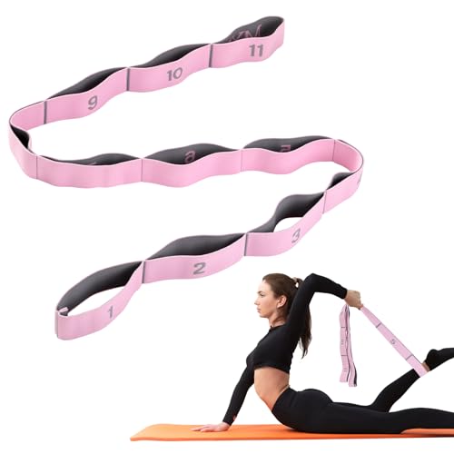 AiQInu Yoga Stretch Gurt, Resistance Bands Mit 11 Schleifen, Hochelastischer Fitnessbänder, Hochelastischer Elastische Widerstandsbänder für Pilates Fitness Stretching Training von AiQInu