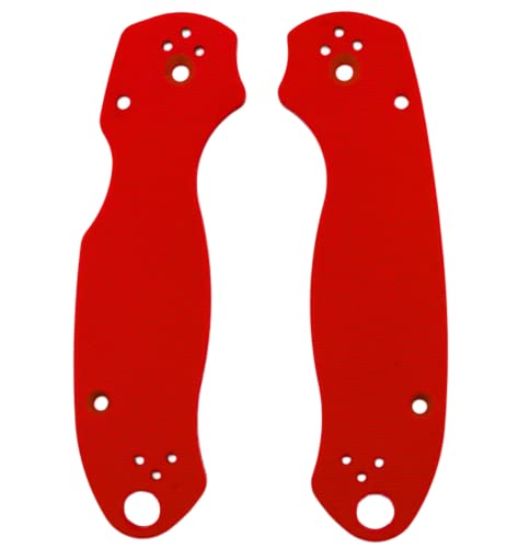 Aibote 1 Paar G10 Griffwaage, entworfen für Spyderco para Military 3 C223 Glasfasergriffe, Patch, DIY-Werkzeugmaterial (rot) von Aibote