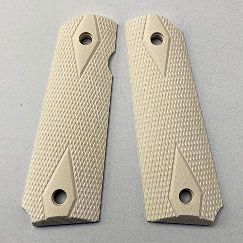 Aibote Ersatz für Elfenbein-Imitation mit Doppeldiamant 1911 Pistolengriffe Custom DIY EDC Pistolenmessergriffe Material in Voller Größe Passend für die Meisten Commander, Standard 1911 Modelle Aibote Ersatz für Elfenbein-Imitation mit Doppeldiamant 1911 Pistolengriffe Custom DIY EDC Pistolenmessergriffe Material in Voller Größe Passend für die Meisten Commander, Standard 1911 Modelle von Aibote