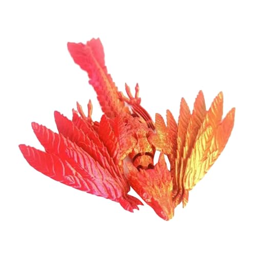 Aibyks Drache 3D-gedrucktes Spielzeug,3D-Gedruckter Drache | Desktop-Ornamentspielzeug,Gefiedertes Wyven-Drachenspielzeug, bewegliche Miniatur-Drachenstatuen, neuartiges Schreibtischspielzeug für von Aibyks