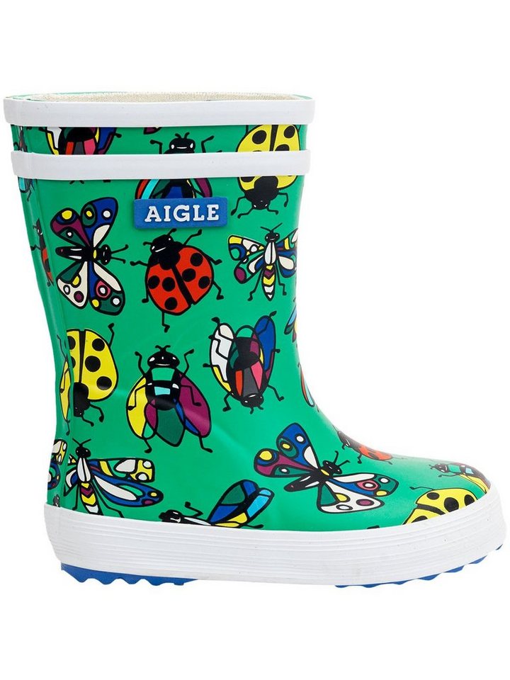 Aigle Baby-FlacTheme grün Insekten Gummistiefel von Aigle