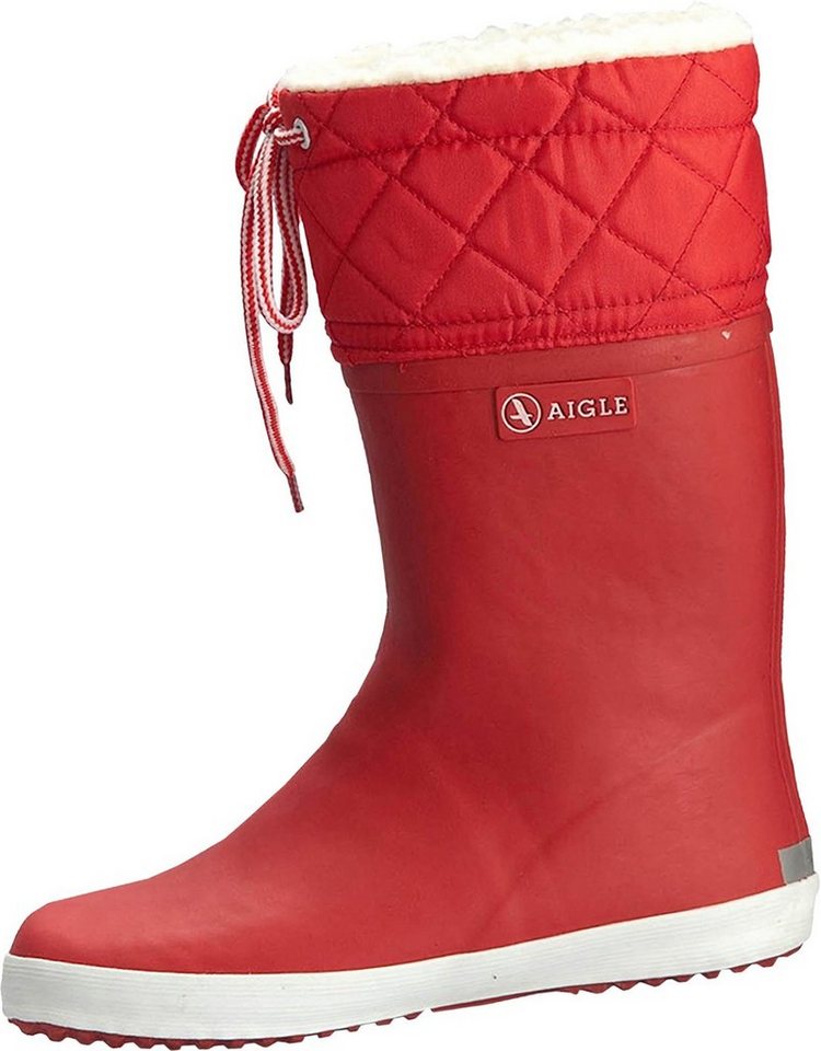 Aigle Giboulee Stiefel rot/weiß Gummistiefel von Aigle