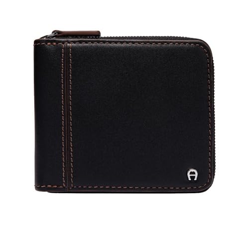 Aigner Geldbörse Javis, Schwarz/Braun: Herren, RFID-geschützt, Leder, Wallet, Kontinental, Schlank, Rindsleder Aigner Geldbörse Javis, Schwarz/Braun: Herren, RFID-geschützt, Leder, Wallet, Kontinental, Schlank, Rindsleder von Aigner