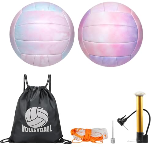 Aikelai Volleyball-Set, 6-teilig, offizielle Größe 5, weiche Haptik, für drinnen und draußen, Strand, Volleyball, Geschenke für Teenager, Erwachsene, Anfänger, Trainingsgeräte (A) von Aikelai