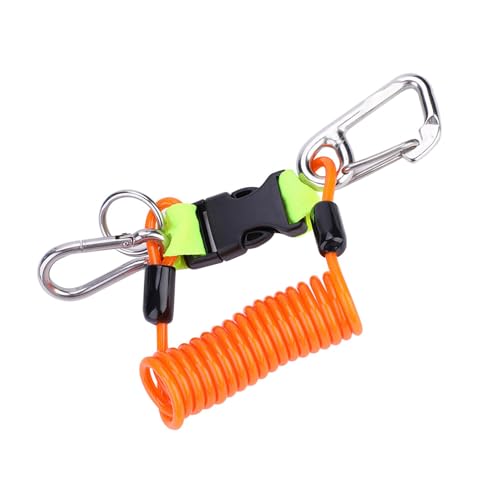 Ailgely Keep Diving Edelstahl-Clips, Spiralspule, Lanyard, Kamerasicherheit, Blau, Orange (Orange) von Ailgely