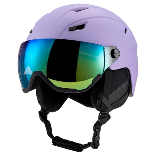 Ailgely Unisex Skihelm, Integrierter Skihelm für Herren und Damen, Snowboardhelm mit Abnehmbarer Visierbrille, Schneesporthelm für Skifahren/Snowboard mit Belüftungssystem, Schneehelm von Ailgely