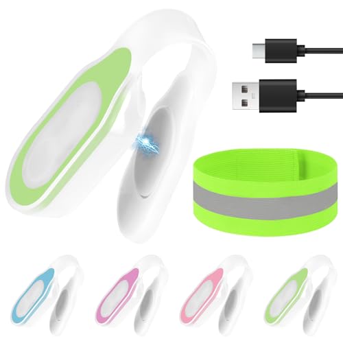 Ainiv LED Clip Lampe, Clip Mini Torch Blinklicht Clip Clip-On Magnet-LED-Licht, USB Aufladbar Magnetisch 3 Modi Clip Chest Lamp für Laufen Gehen Radfahren Joggen Nacht Schichtkrankenschwester (Grün) von Ainiv