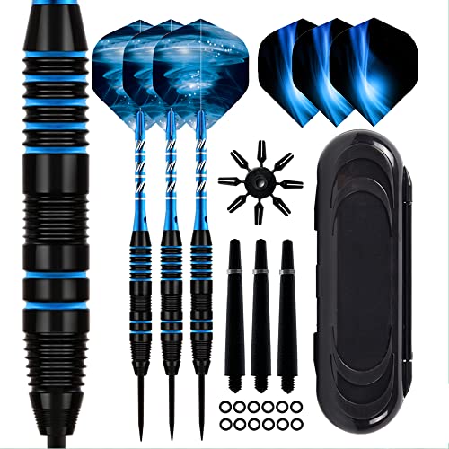 Steel Dartpfeile 23g,Profi Dartpfeile mit Metallspitze 6 Stück Aluminium Darts Schäfte 2 Style Flights und Darts Sharpener, Professional Dartpfeile +Geschenkbox Steel Dartpfeile 23g,Profi Dartpfeile mit Metallspitze 6 Stück Aluminium Darts Schäfte 2 Style Flights und Darts Sharpener, Professional Dartpfeile +Geschenkbox von Aiqilai