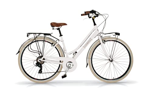 Airbici 605AL Damenfahrrad Citybike 28 Zoll Weiß | Fahrrad Damen Retro Cityräder City Bike | 6 Gänge, Aluminiumrahmen, Schutzblech, LED-Licht und Gepäckträger City-Bike Damen (Rosa) von Airbici