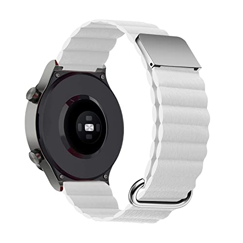 Armband Kompatibel mit Amazfit GTR 3 Pro/ Amazfit GTR 3 Armband Leder Silikon Ersatz Magnetische Für Herren Damen Uhrenarmband Für Amazfit GTR 3 Pro/ Amazfit GTR 3 (Weiß) von AireWiki