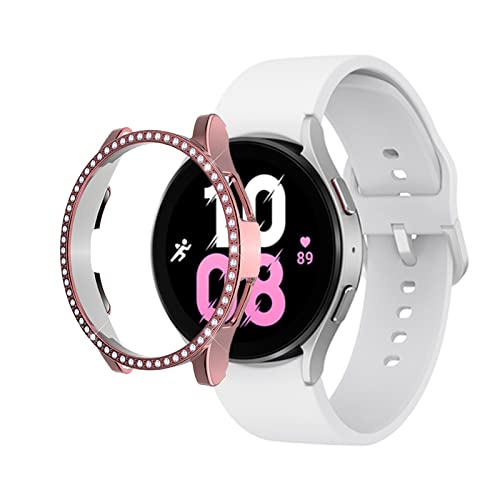 Diamanten Hülle Kompatible mit Samsung Galaxy Watch 4/5 40mm/44mm, Watch 4 Classic 42mm/46mm, Watch 5 Pro Hülle Glitzer 360 Anti Kratz (Rosa,Watch 4 40mm) von AireWiki