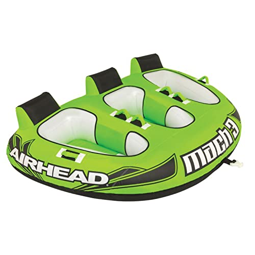 Airhead Mach | Towable Tube for Boating - 1, 2, and 3 Rider Sizes,Green/White von Airhead
