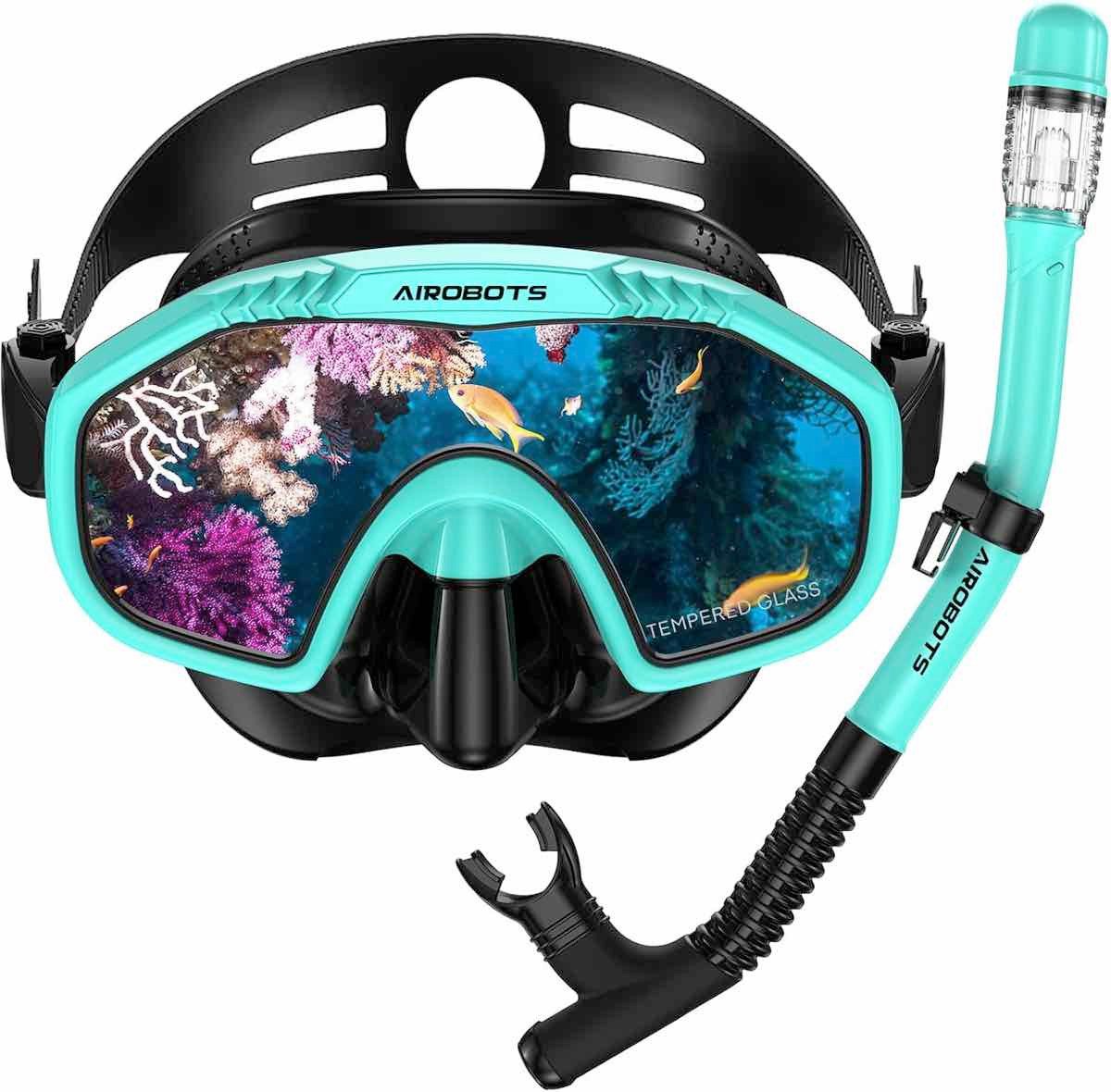Airobots Schnorchel Tauchermaske Schnorchel Set TS004/TS005 Türkis Erwachsene (Schnorchel Set, 1 St., Schnorchel und Schnorchelmaske), 180°-Panoramasicht, HD-Glaslinse, Anti-Fog Anti-Leck Airobots Schnorchel Tauchermaske Schnorchel Set TS004/TS005 Türkis Erwachsene (Schnorchel Set, 1 St., Schnorchel und Schnorchelmaske), 180°-Panoramasicht, HD-Glaslinse, Anti-Fog Anti-Leck von Airobots