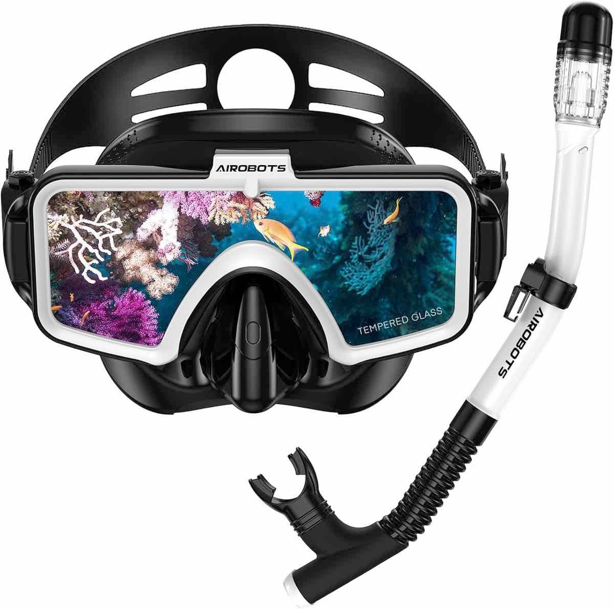 Airobots Schnorchel Set Tauchermaske & Schnorchel Anti-Fog Anti-Leck TS006/TS007 (Set, 1x Schnorchel, 1x Maske), 180°-Panorama, flexibler Silikonschlauch, korrosionsbeständig Airobots Schnorchel Set Tauchermaske & Schnorchel Anti-Fog Anti-Leck TS006/TS007 (Set, 1x Schnorchel, 1x Maske), 180°-Panorama, flexibler Silikonschlauch, korrosionsbeständig von Airobots