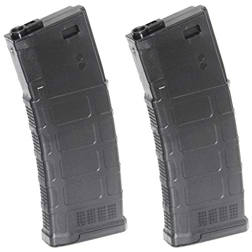 Airsoft Softair CYMA 2pcs 220rd Polymer Waffle Mag Mid-Cap Magazin für CYMA, E&C, APS, D-Boys, ICS, Classic Army, G&P, Tokyo Marui M4 M16 AEG Schwarz von Airsoft Shooter Shop