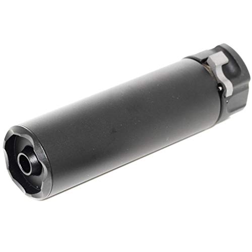 Airsoft Softair Ausrüstung 5KU 133mm SOCOM556 Mini-2 RC Suppressor Schalldämpfer mit -14mm CCW Flashider Schwarz von Airsoft Website