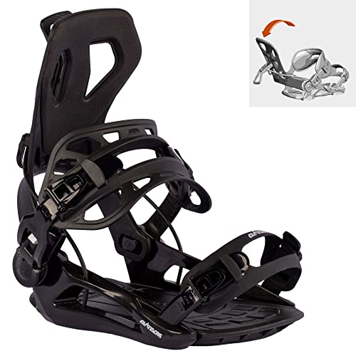 Airtracks Snowboardbindung Master Pro FASTEC™ System - Snowboard Bindung - Schwarz - Größen M L XL (L - schwarz (41-45)) von Airtracks