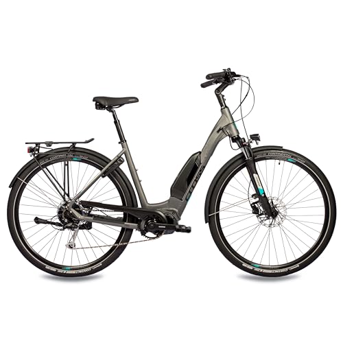 Airtracks 28 Zoll E-Bike LS Wave Trekking Fahrrad X-Tron SR1 City Elektrofahrrad Mittelmotor Shimano STеPS E6100 Akku 504Wh 9 Gang Shimano - Low Step Pedelec für Damen & Herren - 55cm (185-195cm) von Airtracks