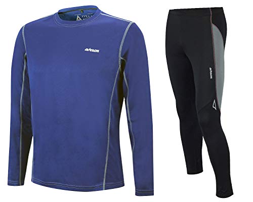 Airtracks FUNKTIONS-LAUFSET - Tight-LANG PRO AIR + T-Shirt Langarm PRO AIR - blau-schwarz - XL von Airtracks